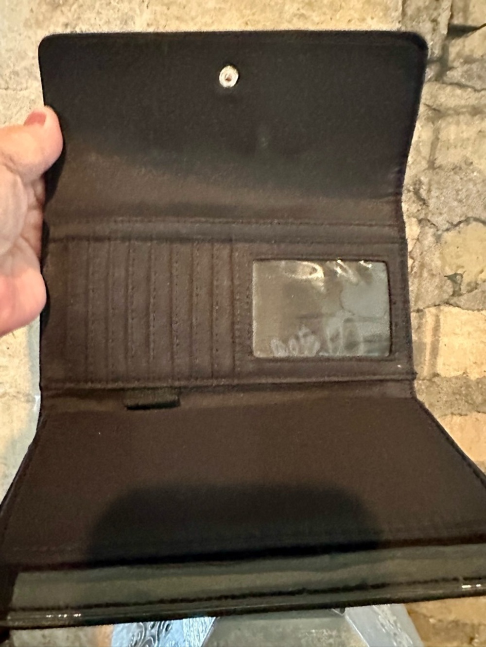 Tommy Hilfiger Black Wallet with Gray and White Center Stripe - Picture 6 of 8